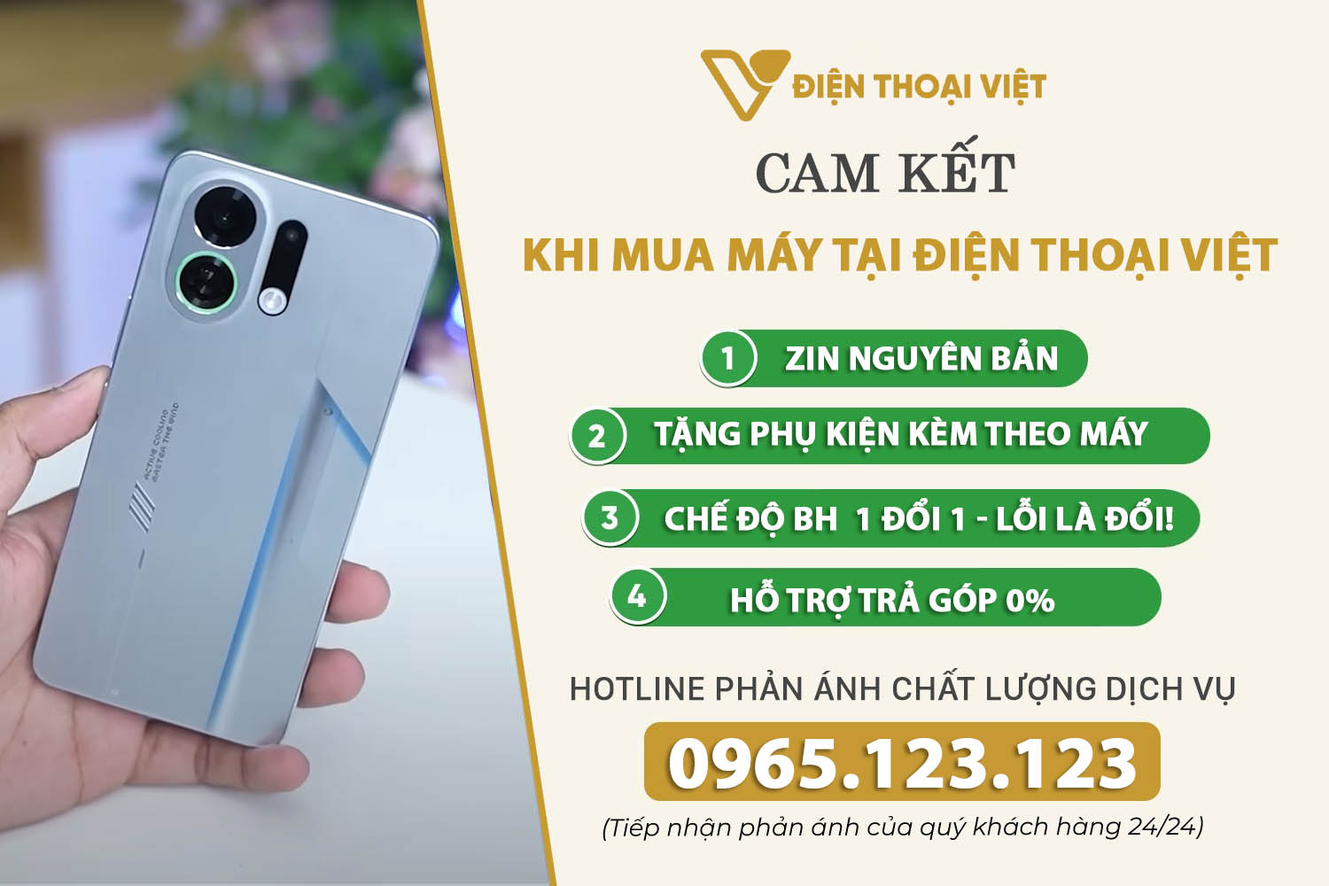 Cam kết khi mua điện thoại OPPO tại Điện Thoại Việt