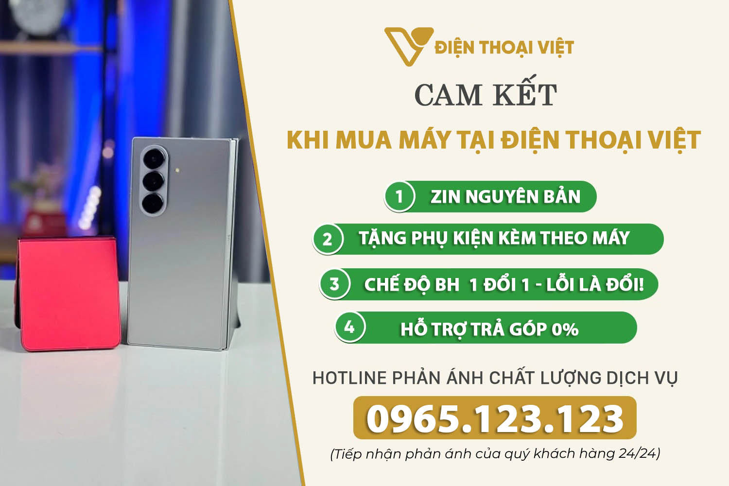 Cam kết khi mua điện thoại Samsung tại Điện Thoại Việt