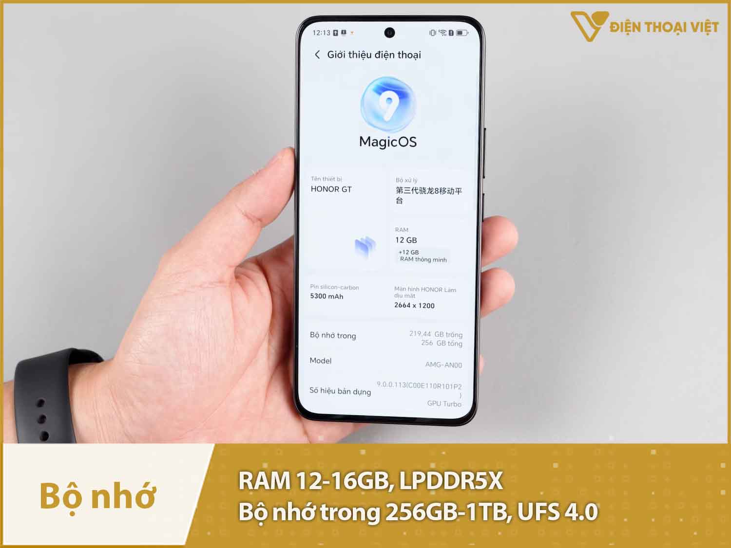 Honor GT có RAM 12-16GB & Bộ nhớ trong 256GB-1TB