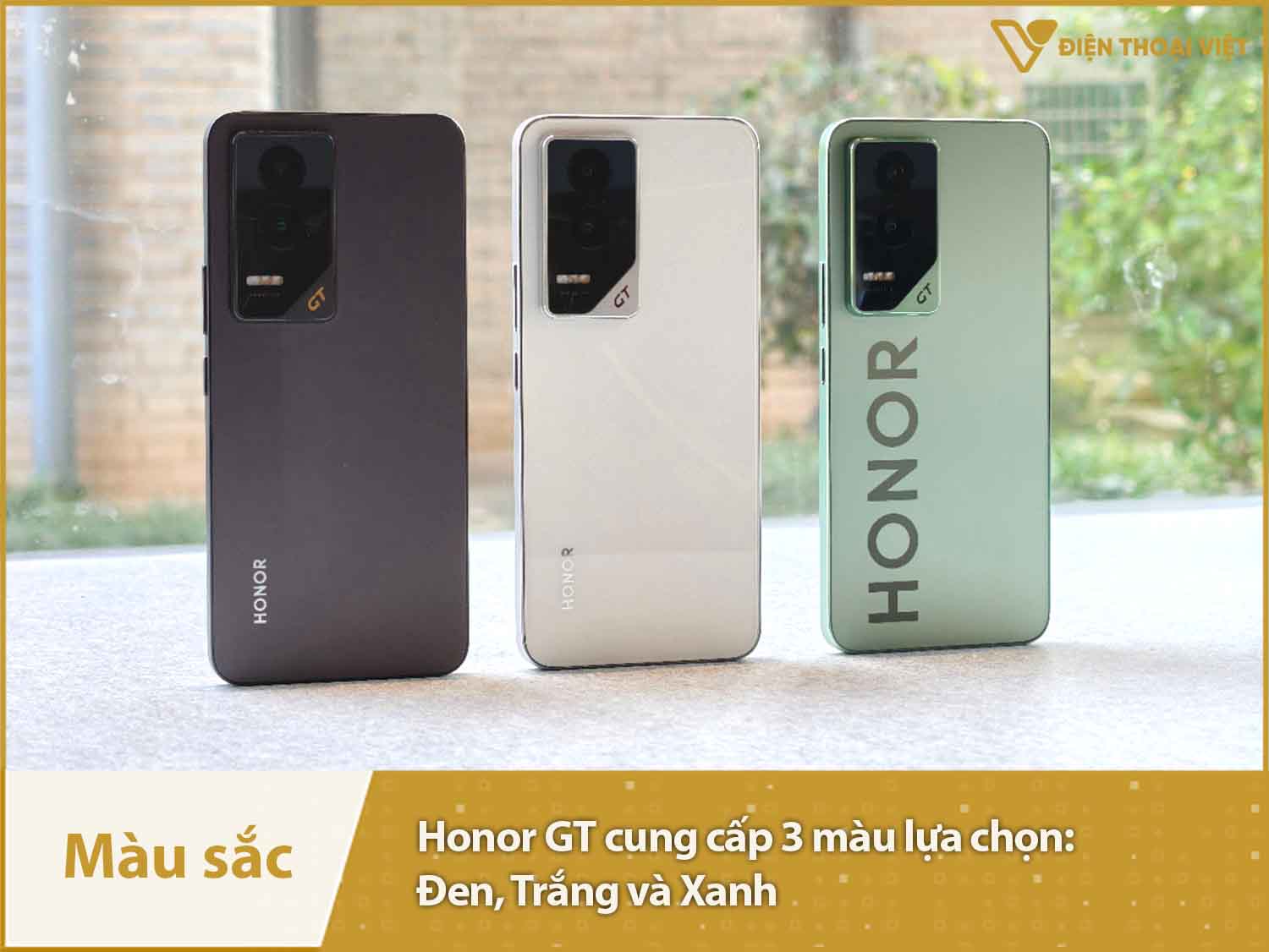 Honor GT cung cấp 3 bản màu sắc: Đen, Trắng và Xanh