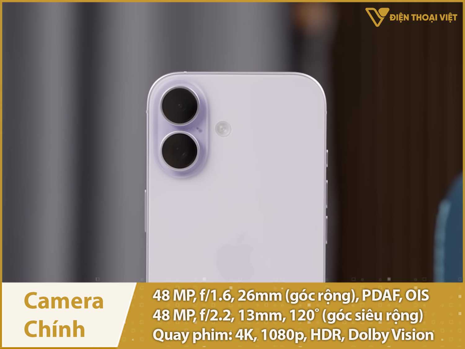 Camera kép đều 48MP & Quay phim 4K
