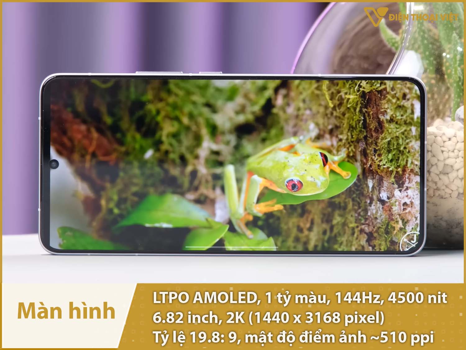 Màn hình 6,82 inch 2K, LTPO AMOLED 144Hz hiển thị xuất sắc