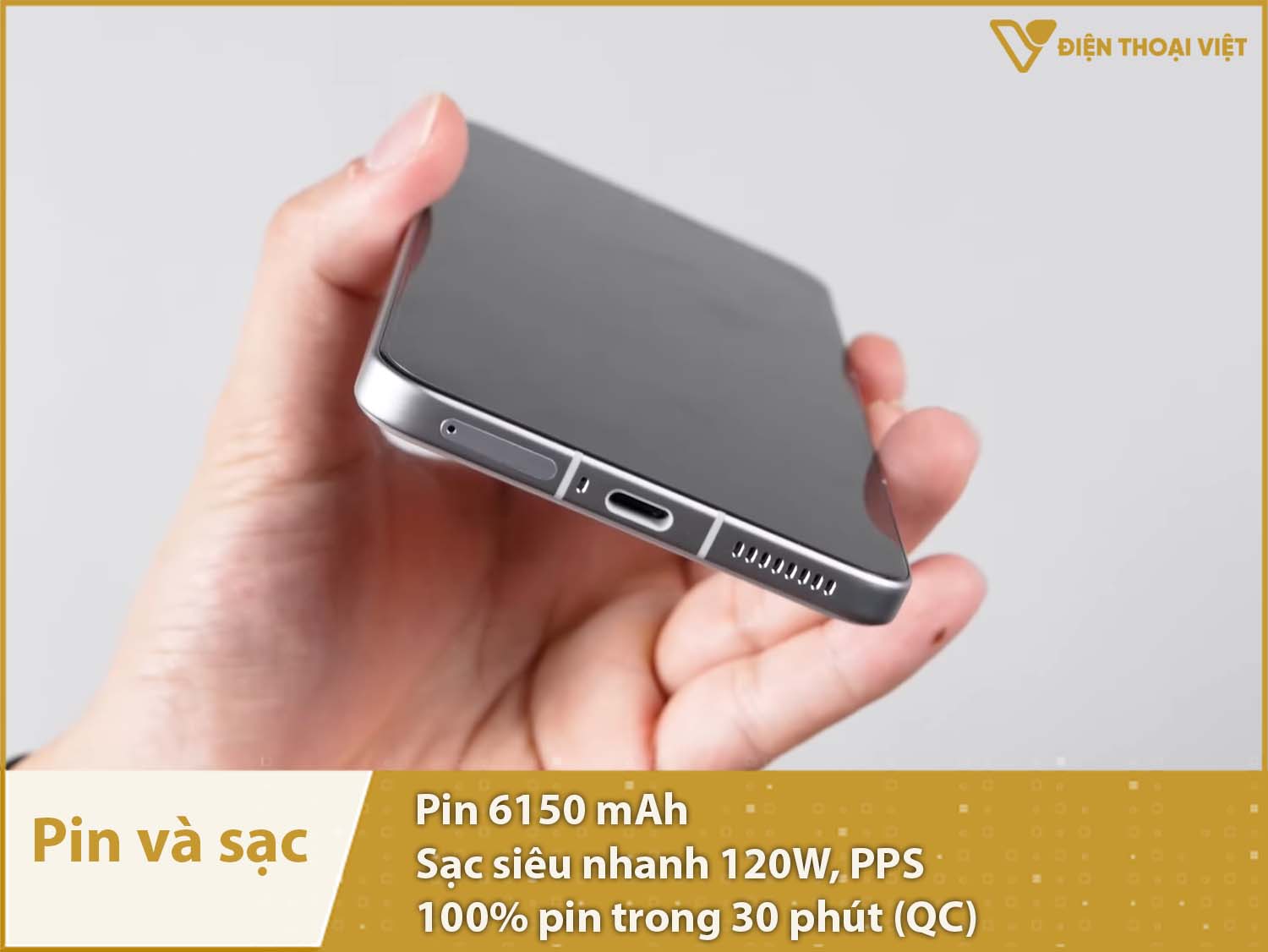 Pin 6150mAh sử dụng cả ngày không hết & Sạc nhanh 120W tốc độ cao