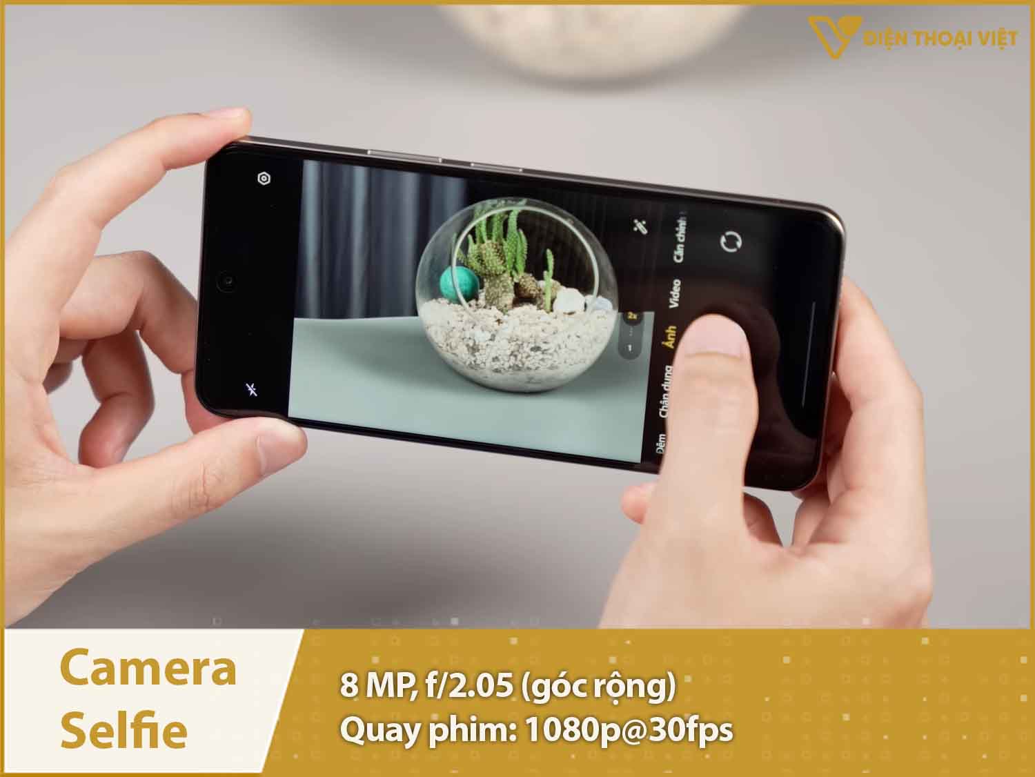 Camera selfie 8MP & Quay phim 1080p