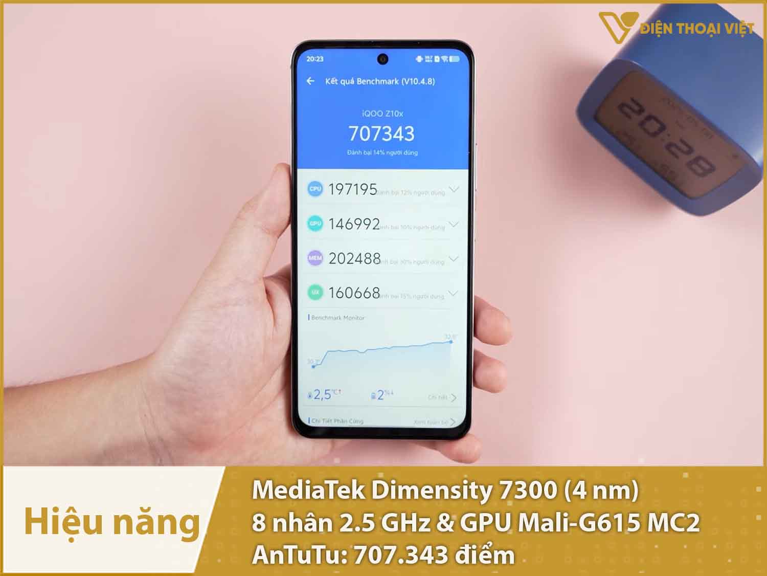 Hiệu năng mạnh mẽ với 707.343 điểm điểm AnTuTu