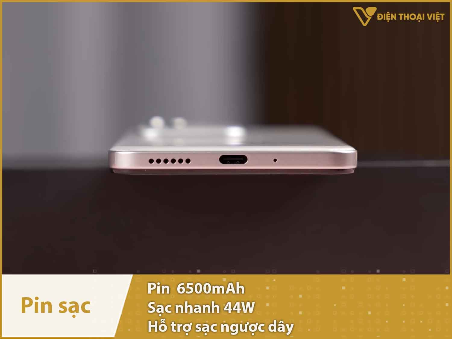 Pin 6500mAh sử dụng lâu dài & Sạc nhanh 44W tốc độ cao