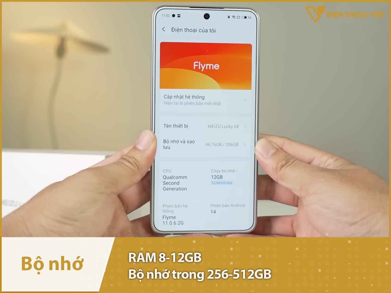 Meizu Lucky 08 có RAM 8-12GB & Bộ nhớ trong 256-512GB