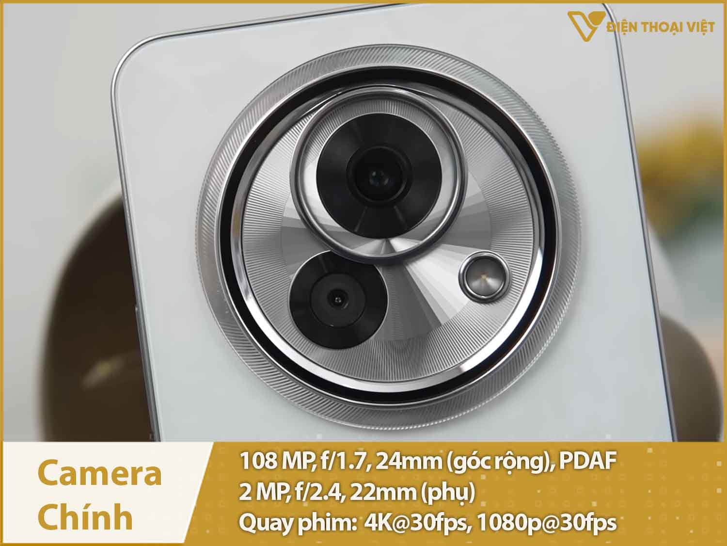 Camera 108MP + 2MP & Quay phim 4K siêu nét