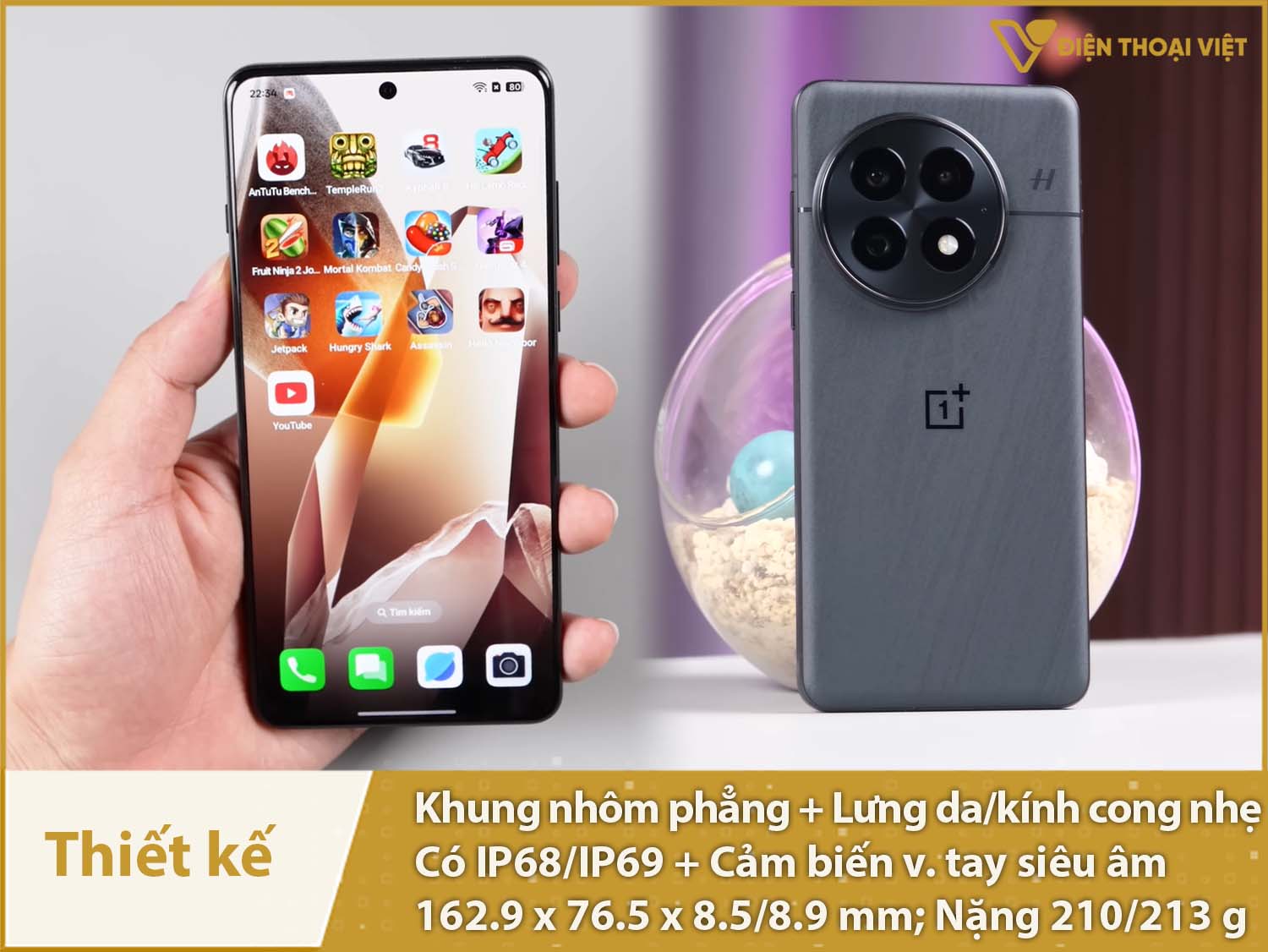 Thiết kế cao cấp, có IP68/IP69