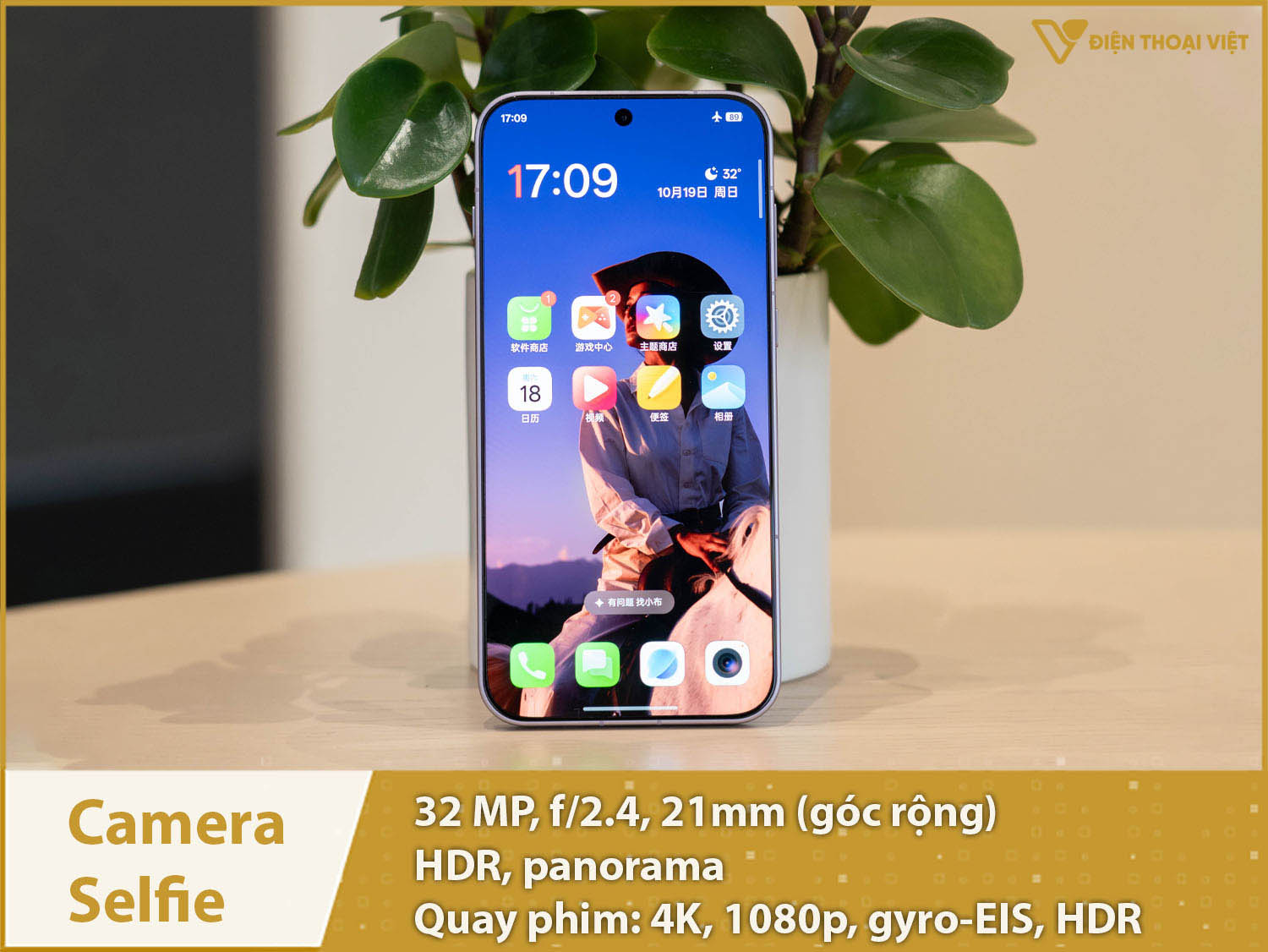 Camera selfie 32MP; Quay phim 4K