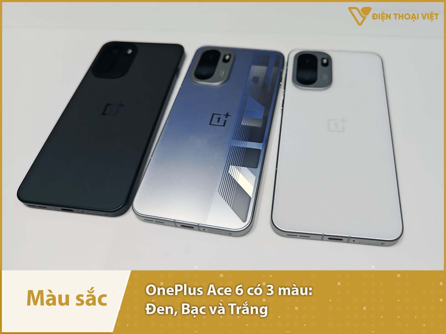 OnePlus Ace 6 có các màu Trắng, Bạc và Đen