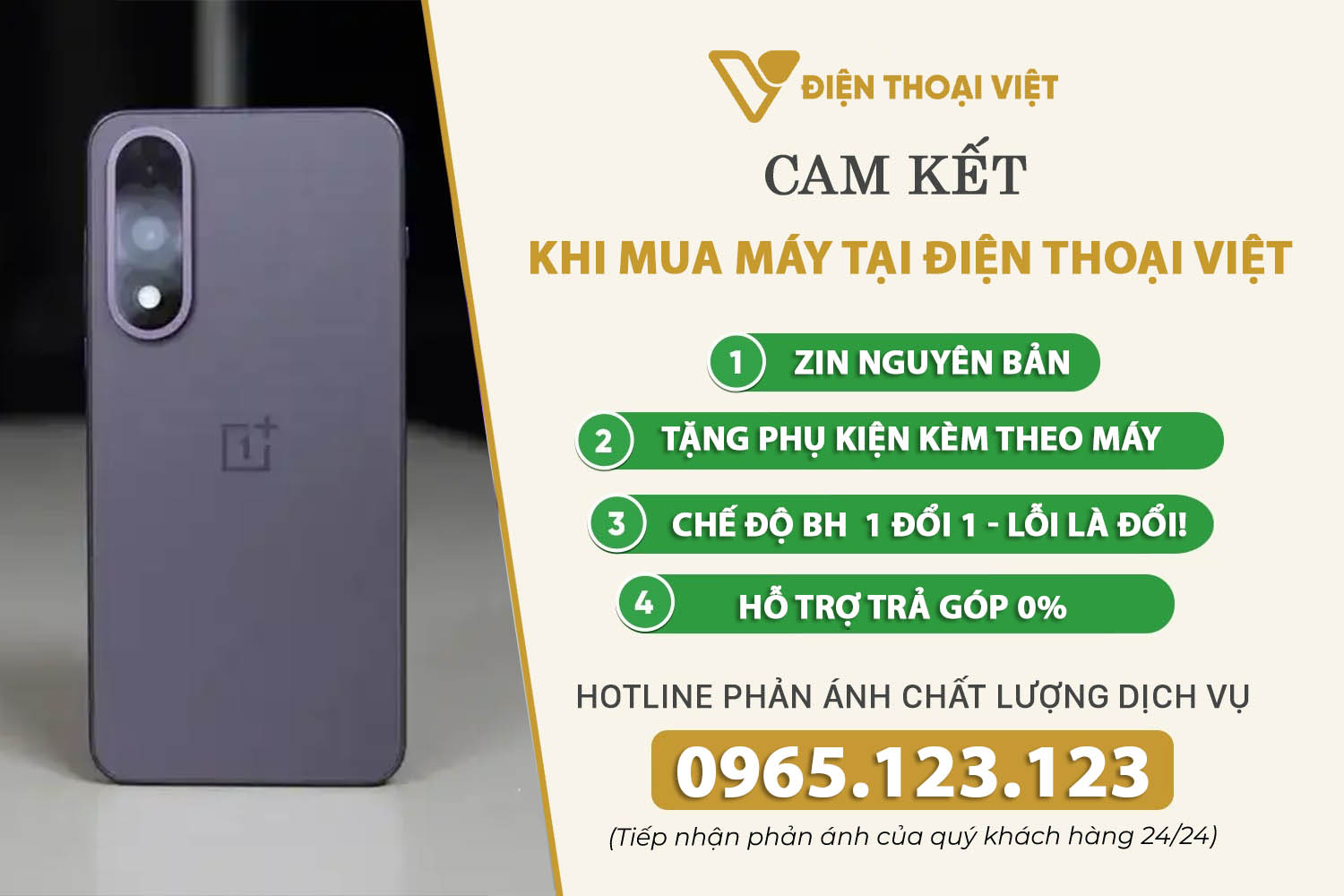 Cam kết khi mua điện thoại OnePlus tại Điện Thoại Việt