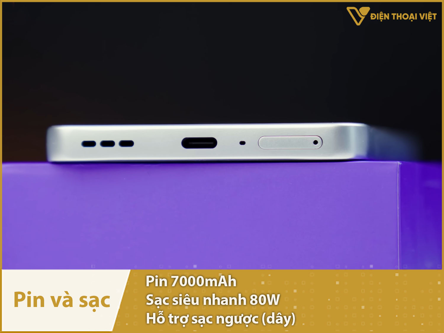 Pin 7000mAh sử dụng lâu dài & Sạc nhanh 80W