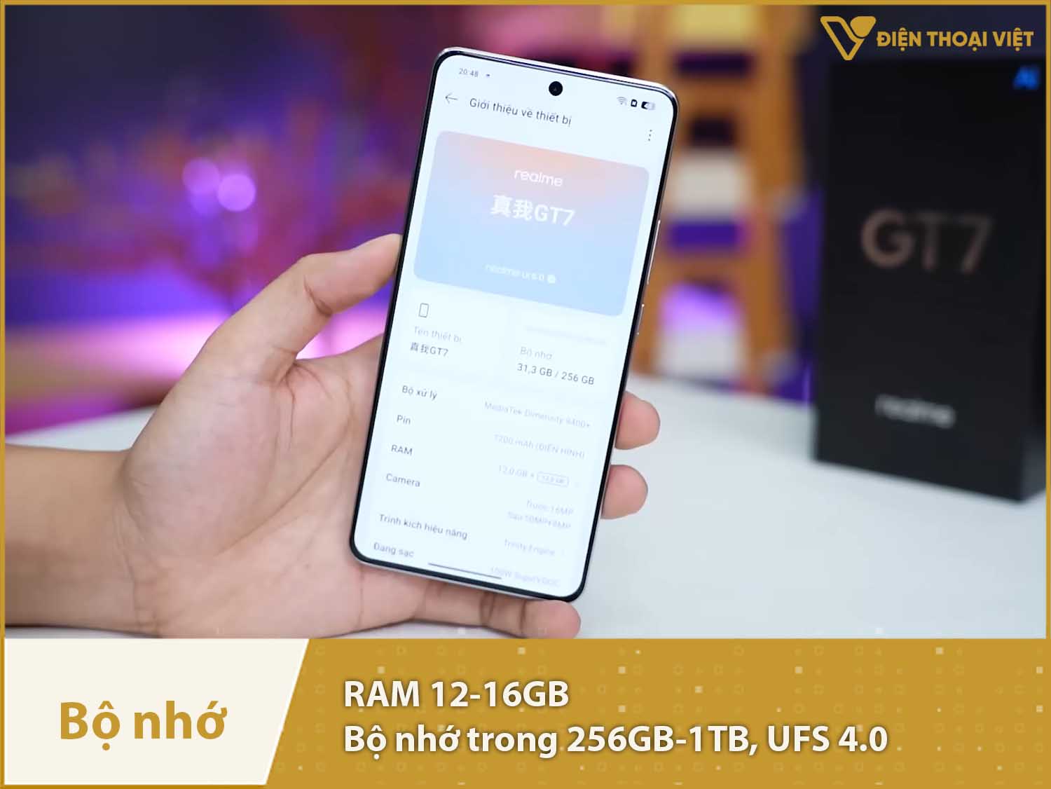 Realme GT7 có RAM 12-16GB & Bộ nhớ trong 256GB-1GB