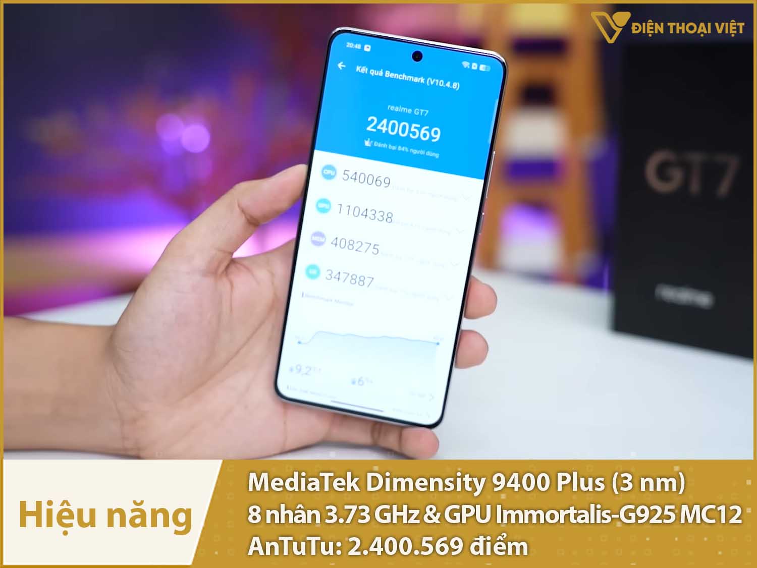 Hiệu năng vô cùng mạnh với 2.400.569 điểm AnTuTu