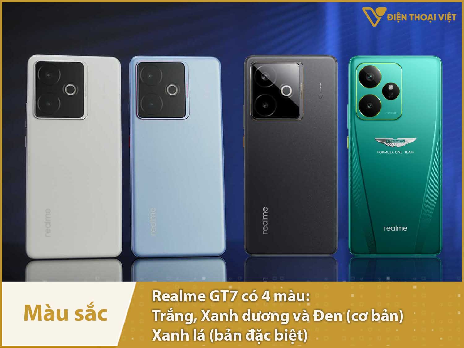 Realme GT7 có 4 màu sắc lựa chọn