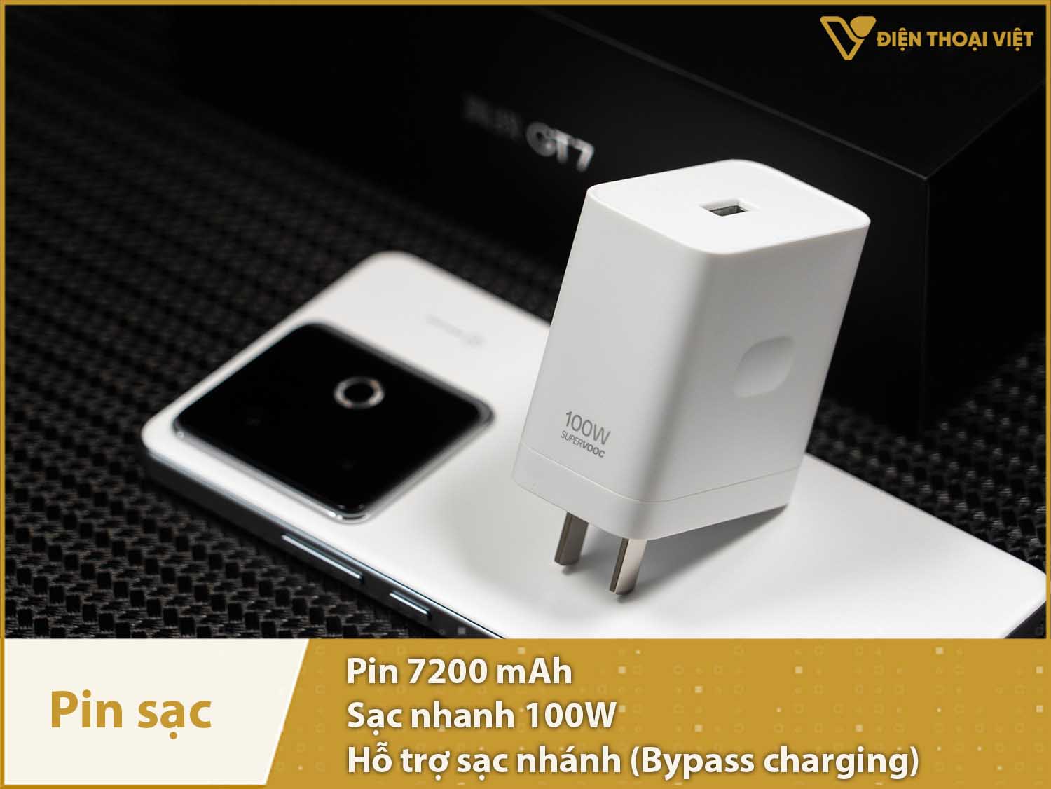 Thời lượng pin cực lâu dài với 7200mAh & Sạc 100W siêu nhanh