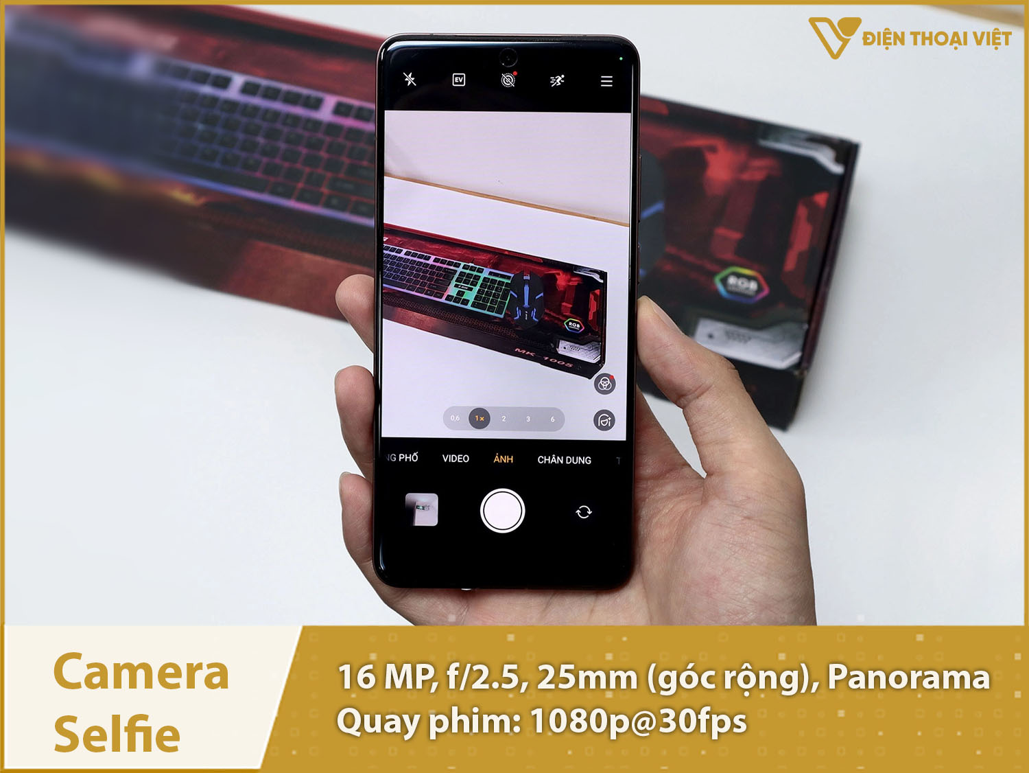 Camera selfie 16MP & Quay phim 1080p