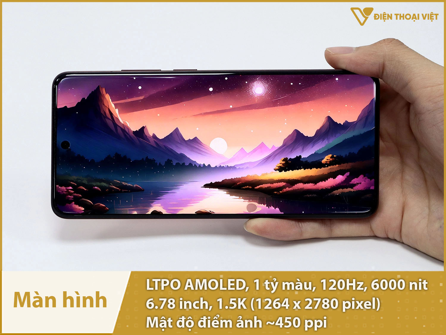 Màn hình 6,78 inch AMOLED 120Hz, 1.5K hiển thị ấn tượng
