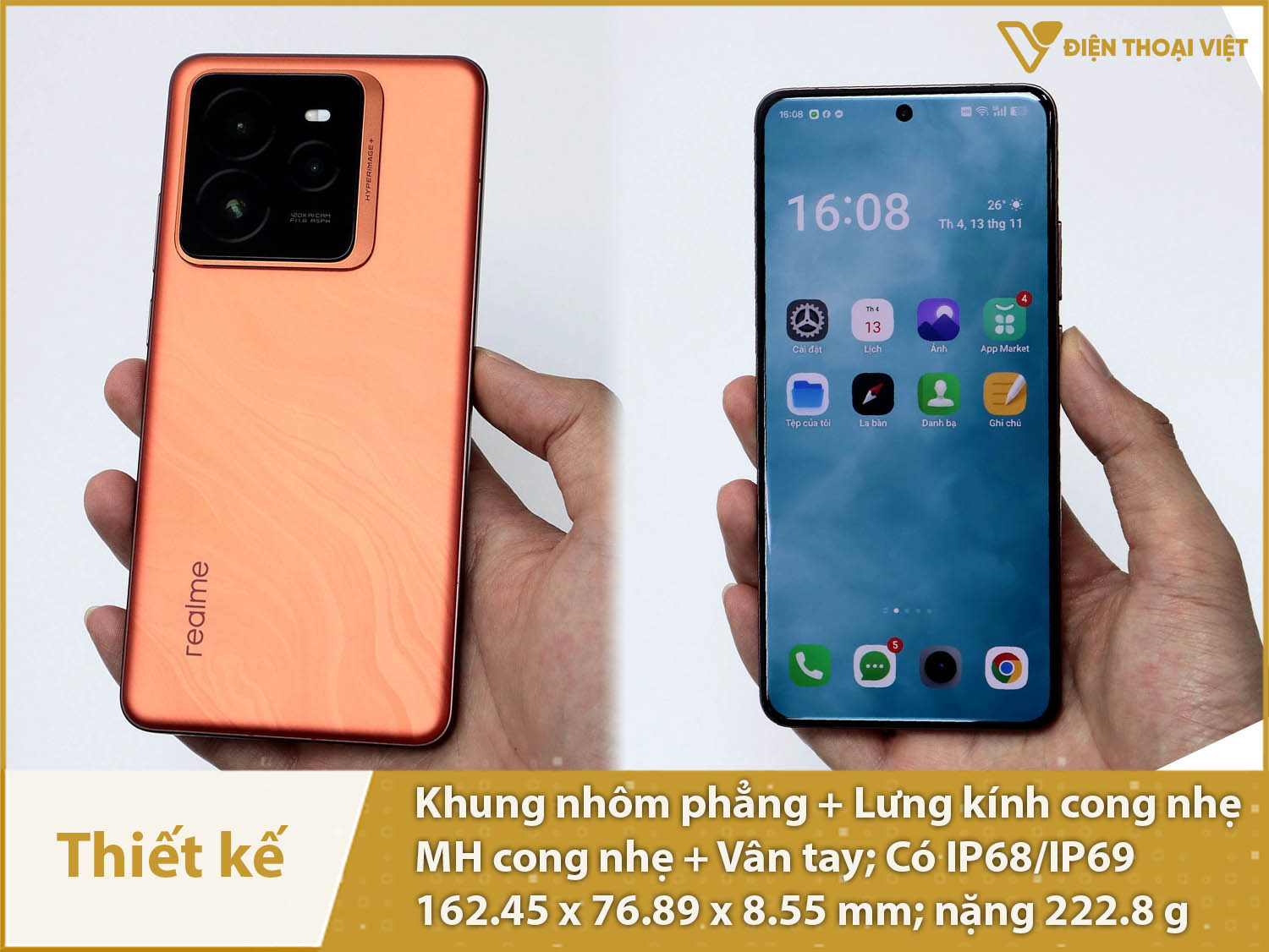 Thiết kế cao cấp có IP68/IP69