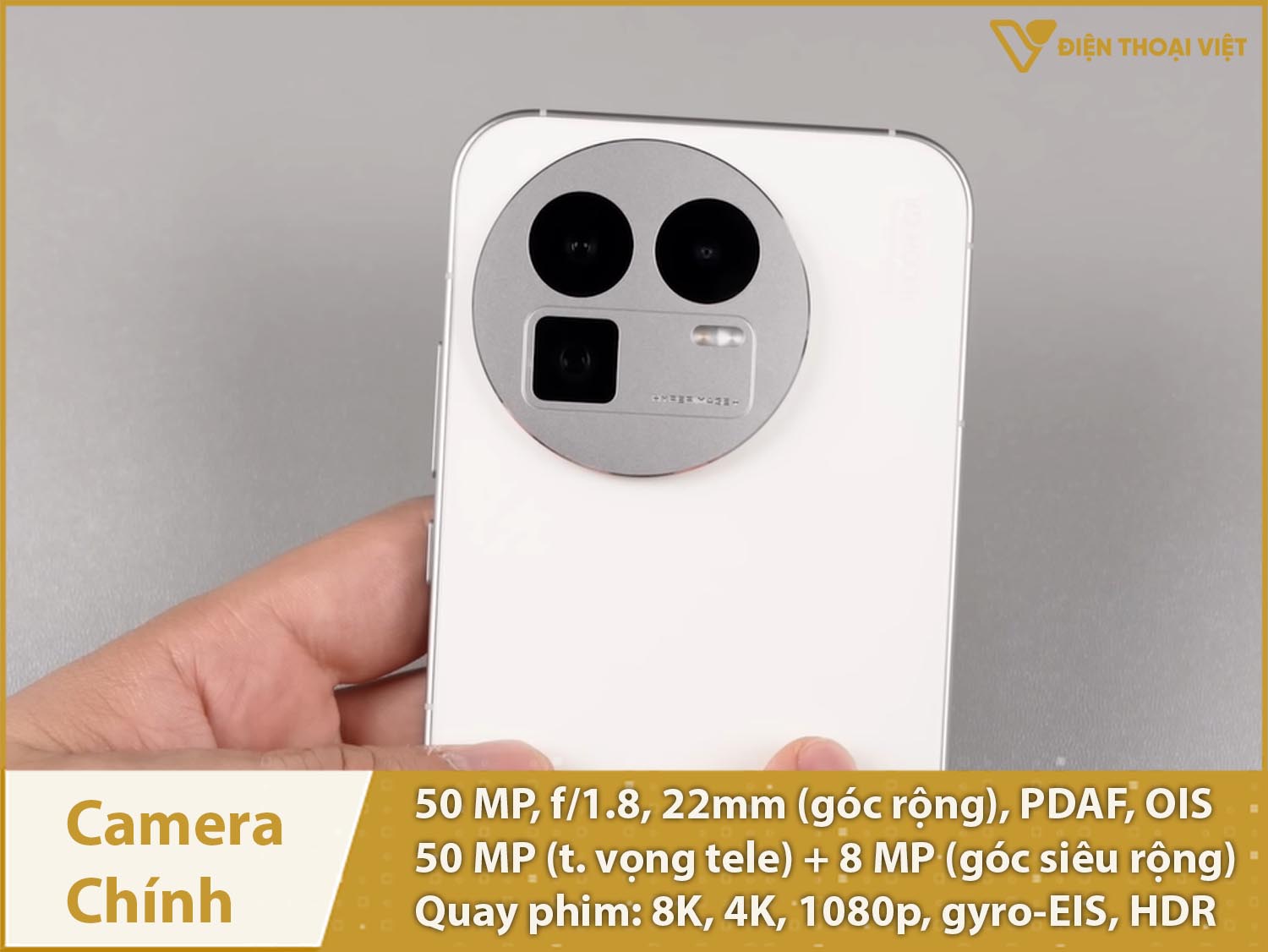 Camera chính 50MP; Quay phim 8K, 4K