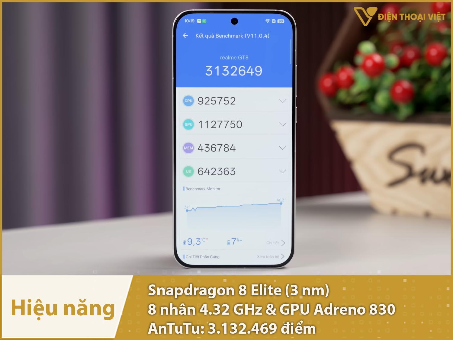 Hiệu năng siêu mạnh mẽ với 3.132.649 điểm AnTuTu
