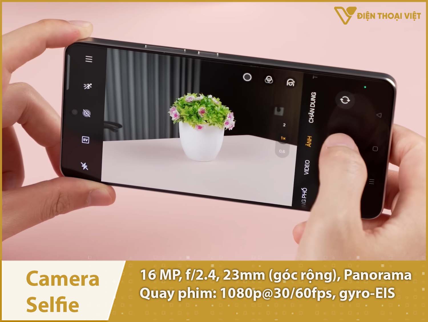 Camera selfie 16MP; Quay phim 1080p