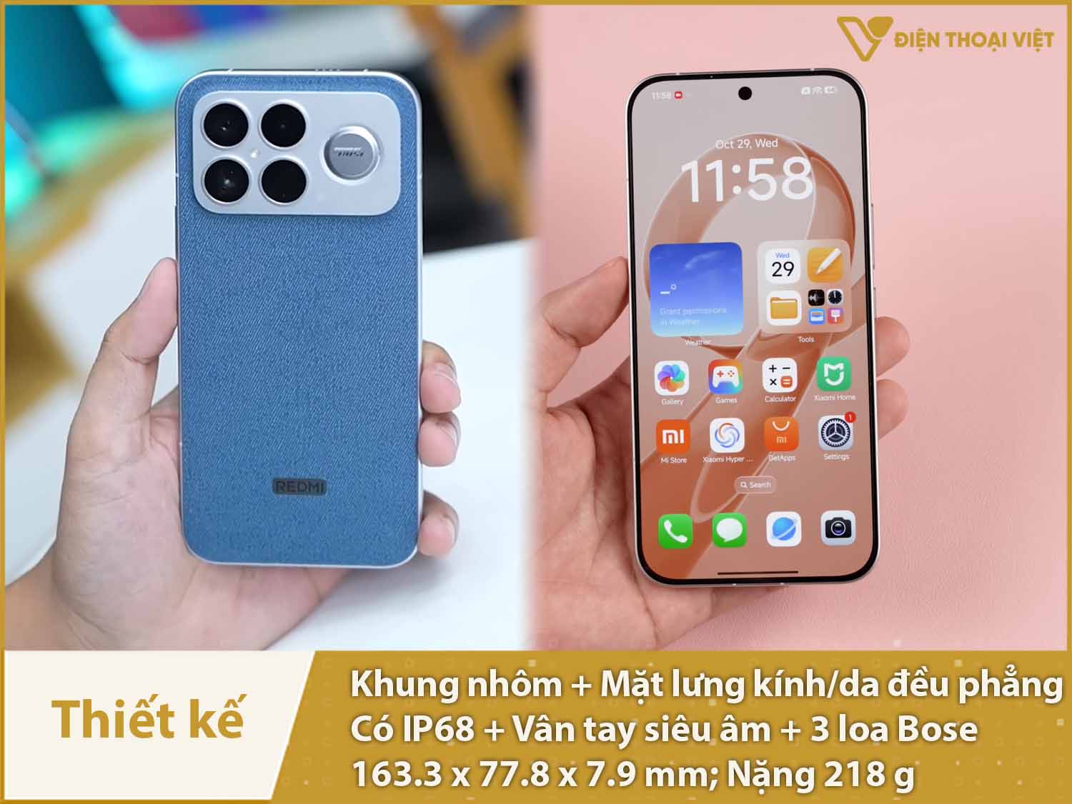 hiết kế cao cấp, có loa bass độc đáo có IP 69
