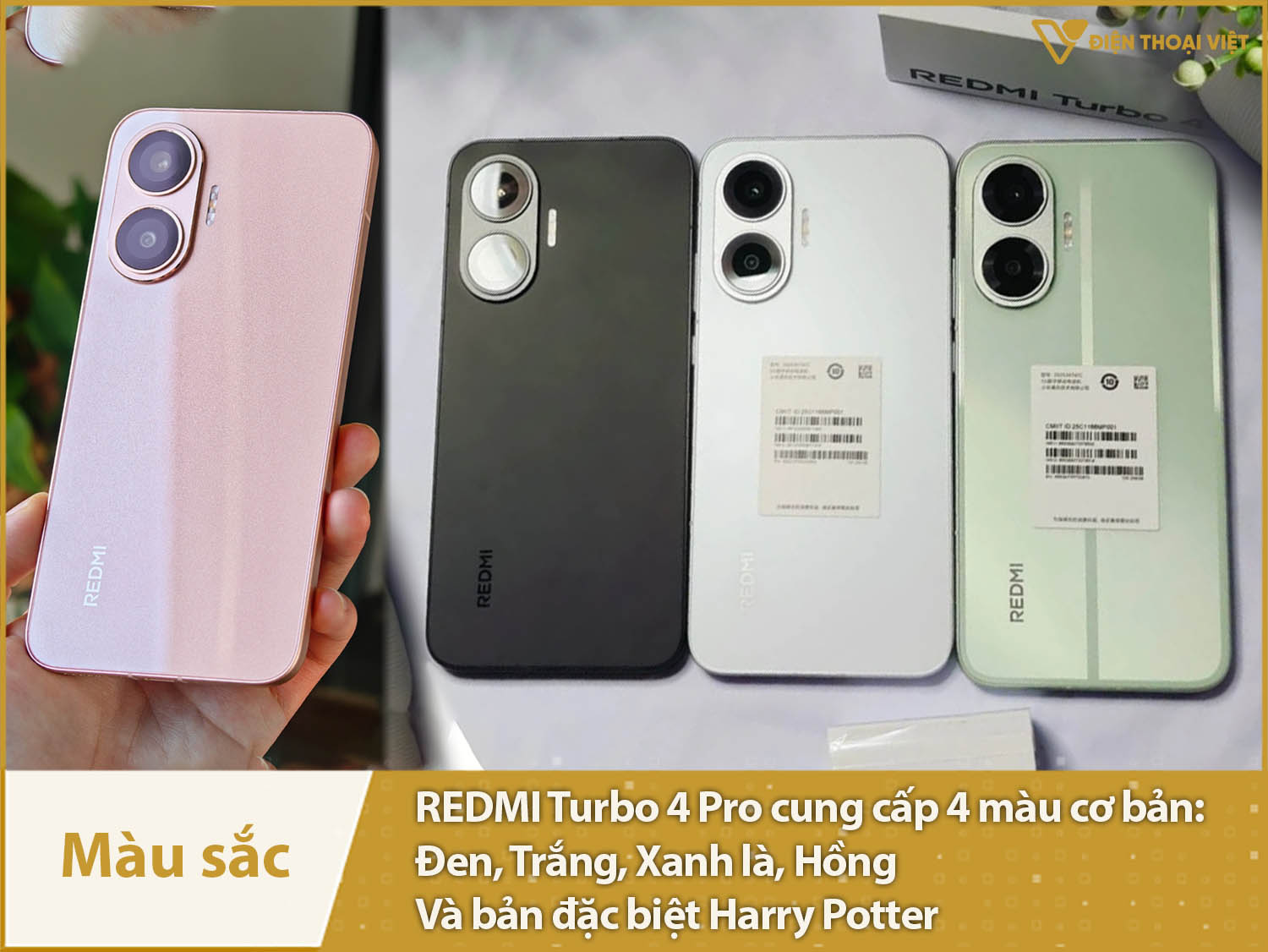 REDMI Turbo 4 Pro cung cấp 5 màu sắc lựa chọn