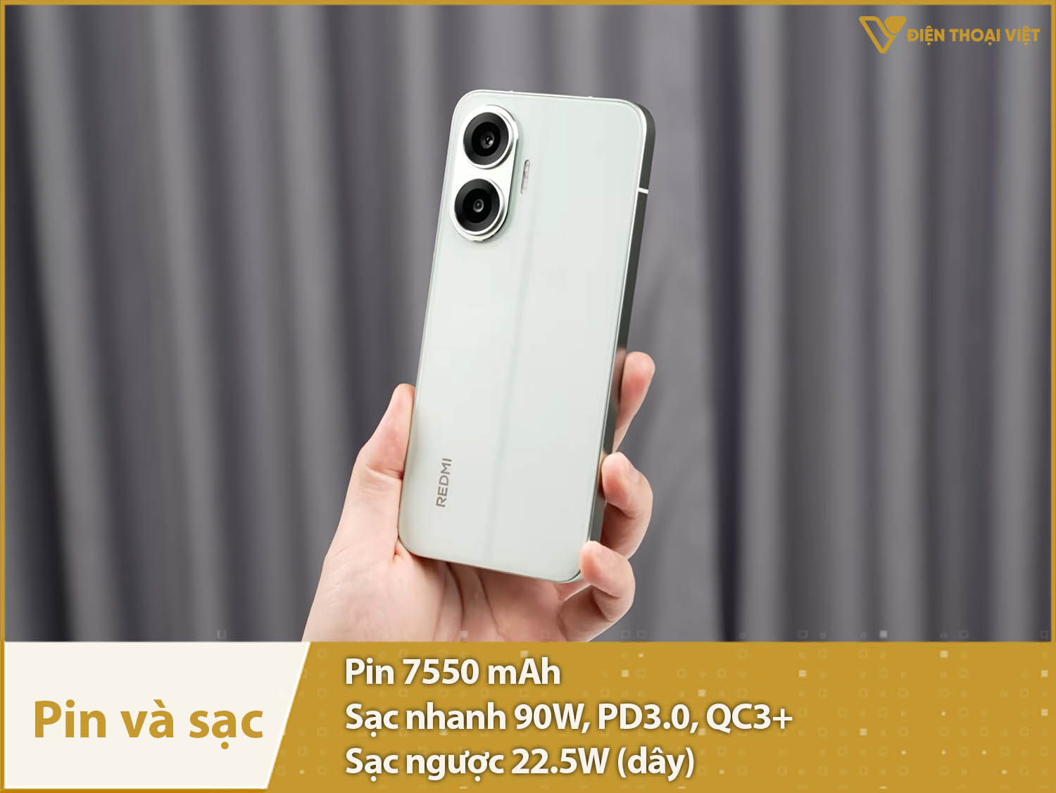Pin 7550mAh cực trâu & Sạc nhanh 90W, sạc ngược 22.5W
