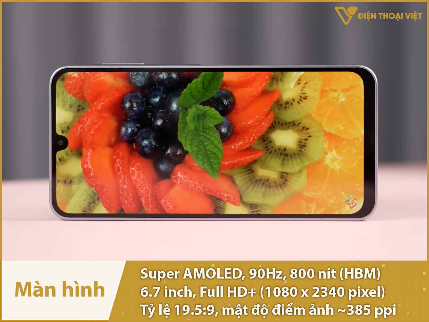Màn hình Super AMOLED 90Hz, Full HD+ sắc nét