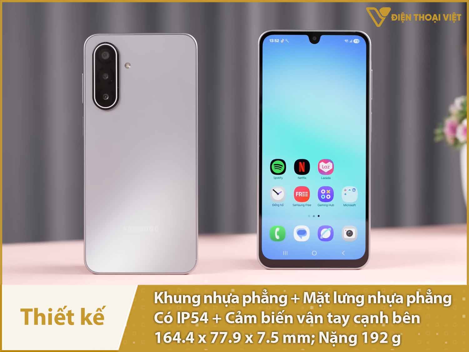 Thiết kế thời trong với 2 mặt kính, có IP54