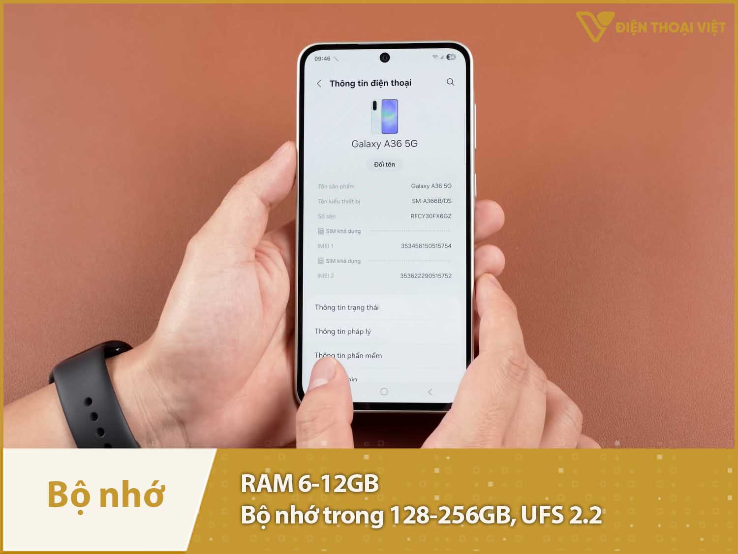 Samsung Galaxy A36 có RAM 6-12GB & Bộ nhớ trong 128-256GB