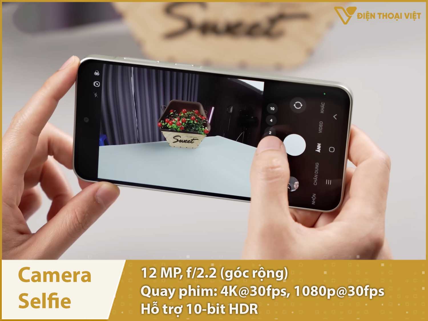 Camera selfie 12MP & Quay phim 4K