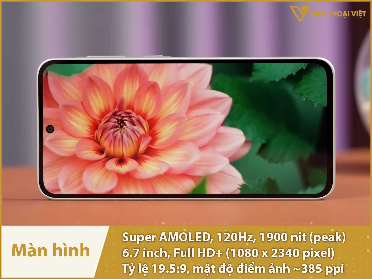 Màn hình Super AMOLED 120Hz mượt mà, độ sáng 1900nit