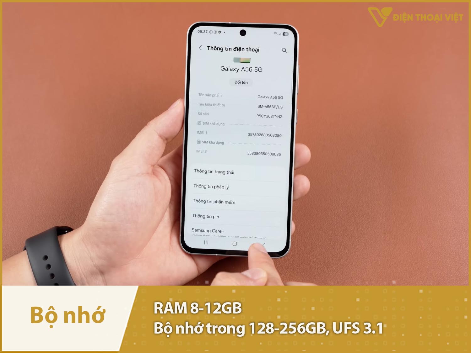 Samsung Galaxy A56 có RAM 8-12GB & Bộ nhớ trong 128-512GB