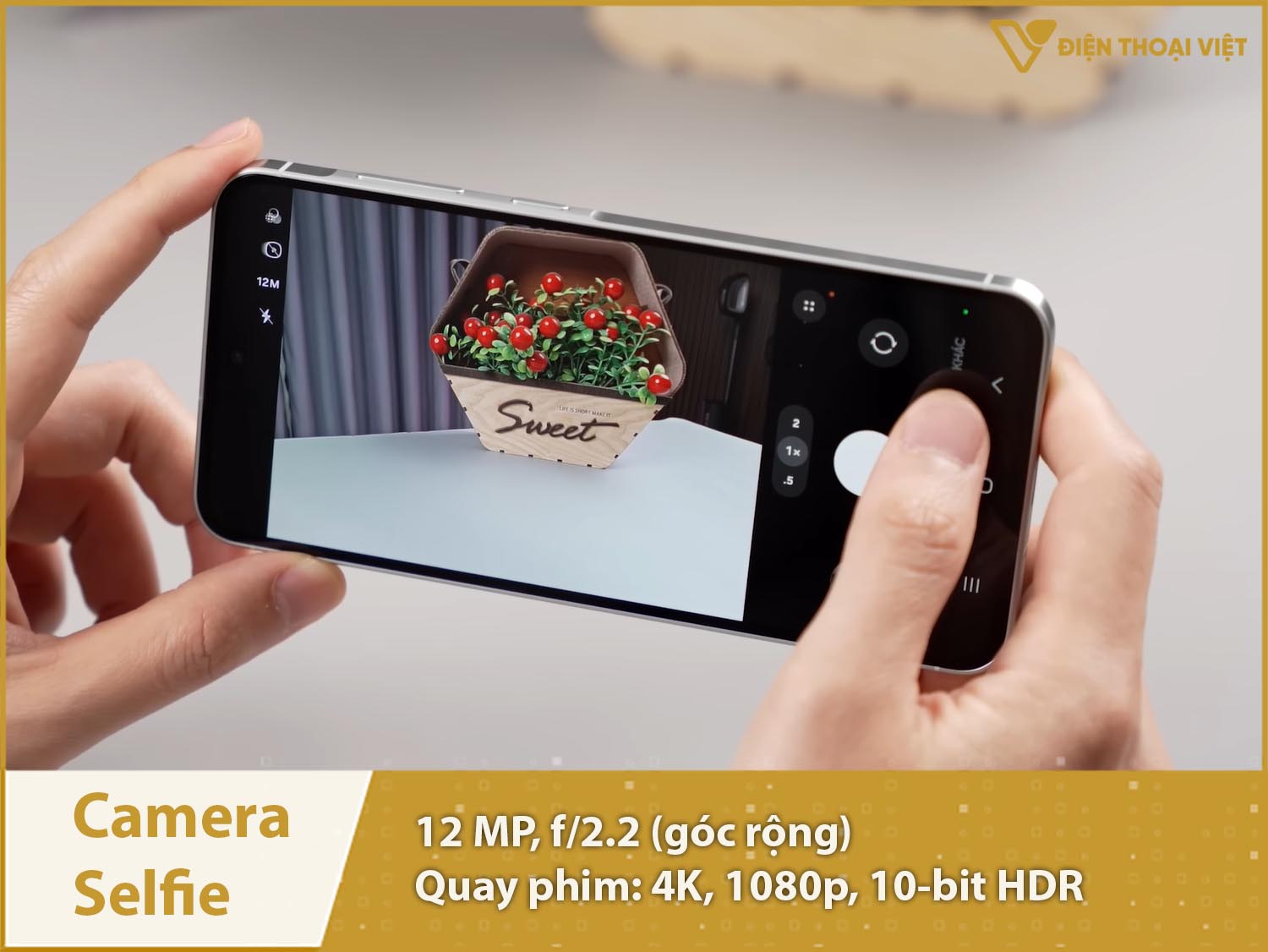 Camera selfie 12MP & Quay video 4K