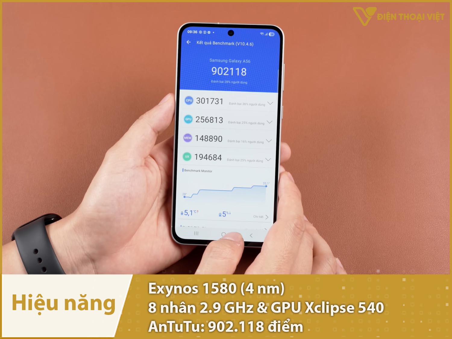 Hiệu năng mạnh mẽ với 902.118 điểm AnTuTu