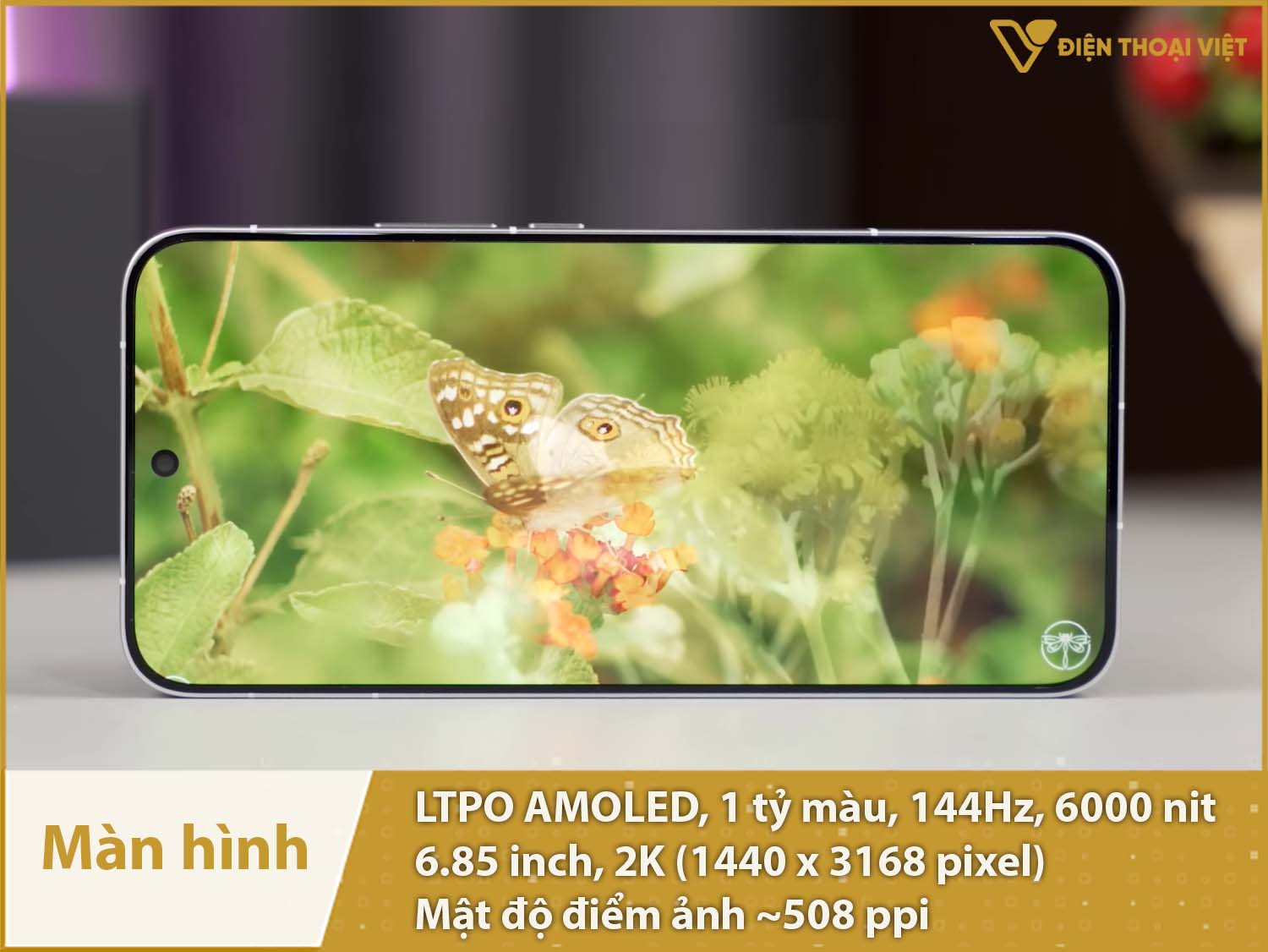 Màn hình LTPO AMOLED 144Hz, 6,85 inch 2K, độ sáng 6000nit