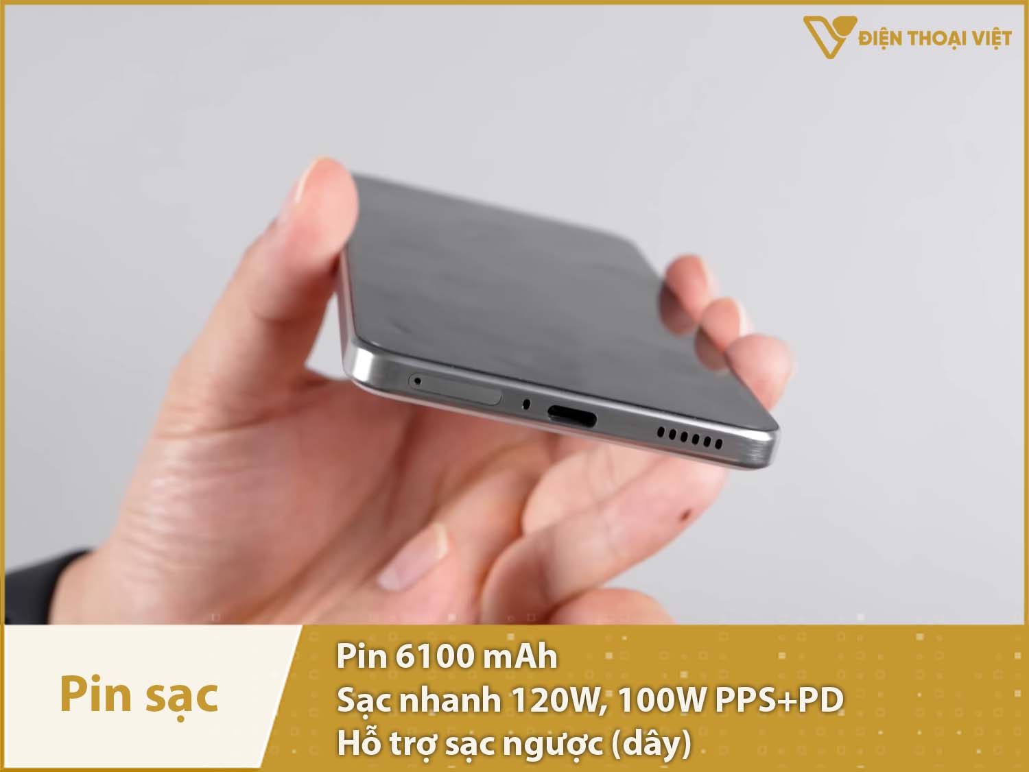 Pin 6100mAh dùng thoải mái & Sạc siêu nhanh 120W