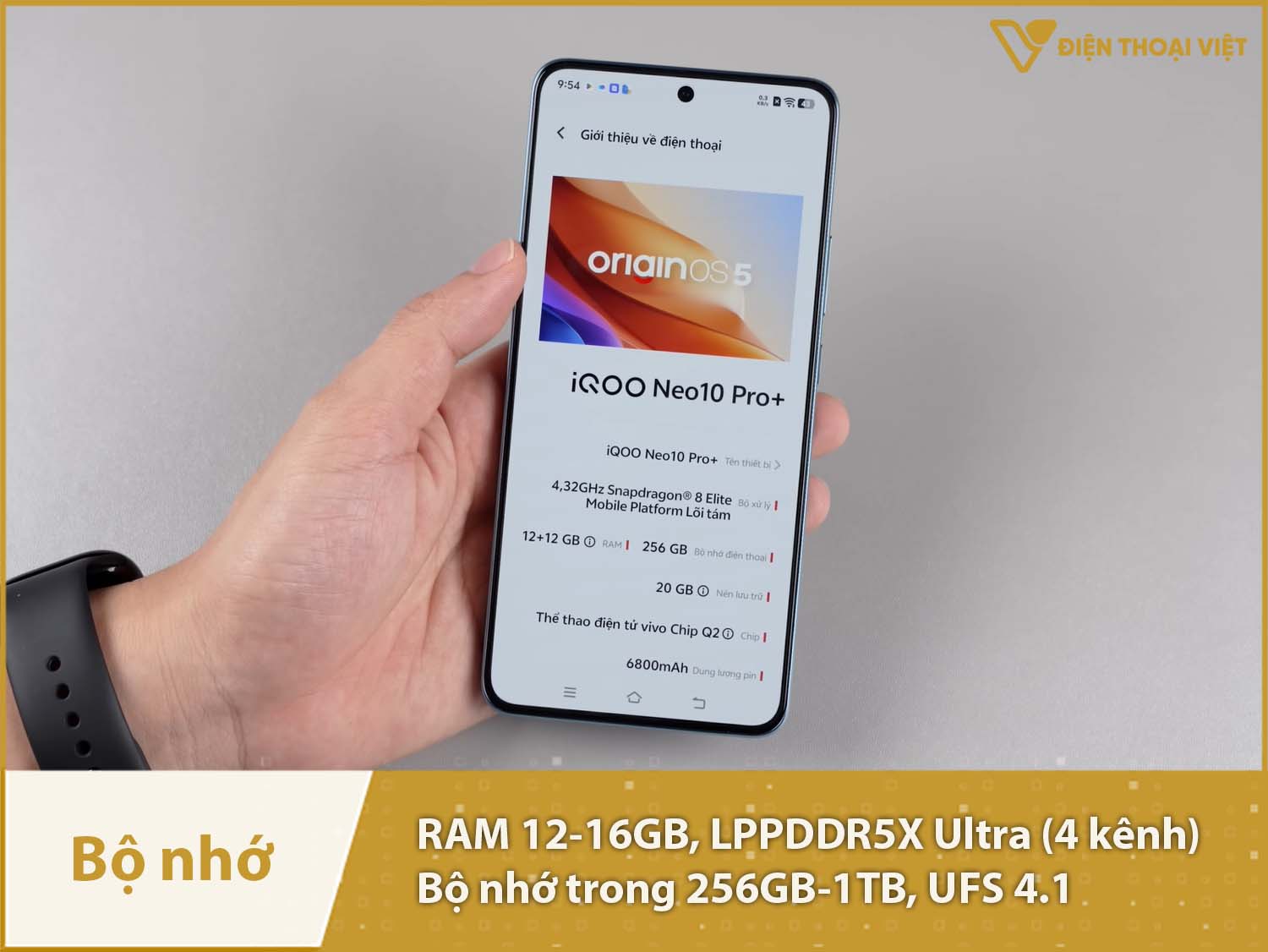 iQOO Neo 10 Pro Plus có RAM 12-16GB & ROM 256GB-1TB