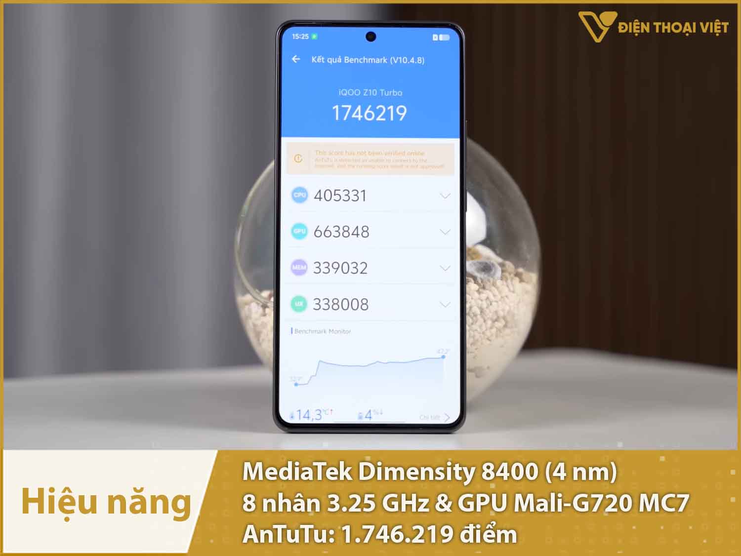 Hiệu năng cực kỳ mạnh mẽ với 1.746.219 điểm AnTuTu