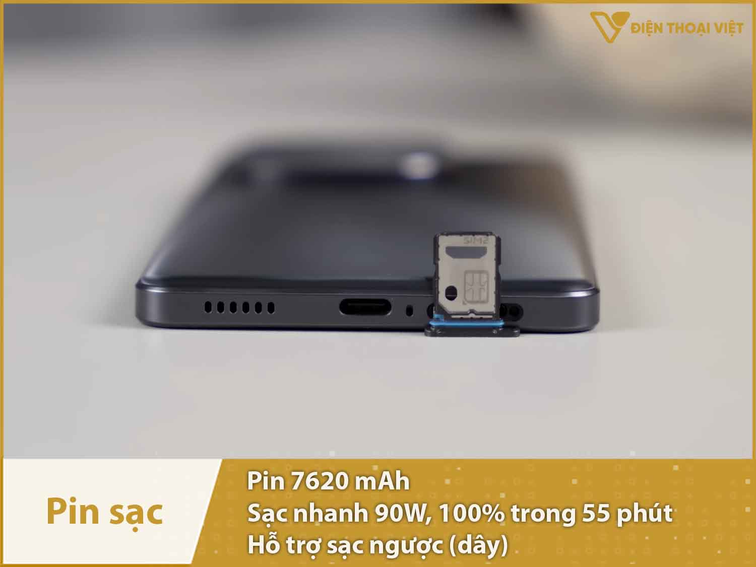Thời lượng pin cực trâu với 7620mAh & sạc nhanh 90W tốc độ cao