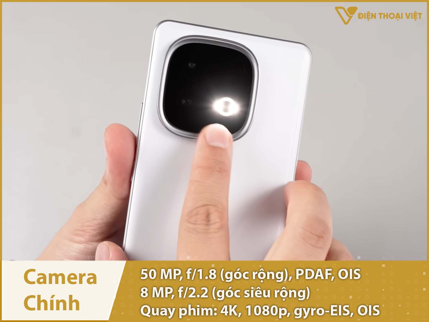 Camera chính 50MP & Quay phim 4K