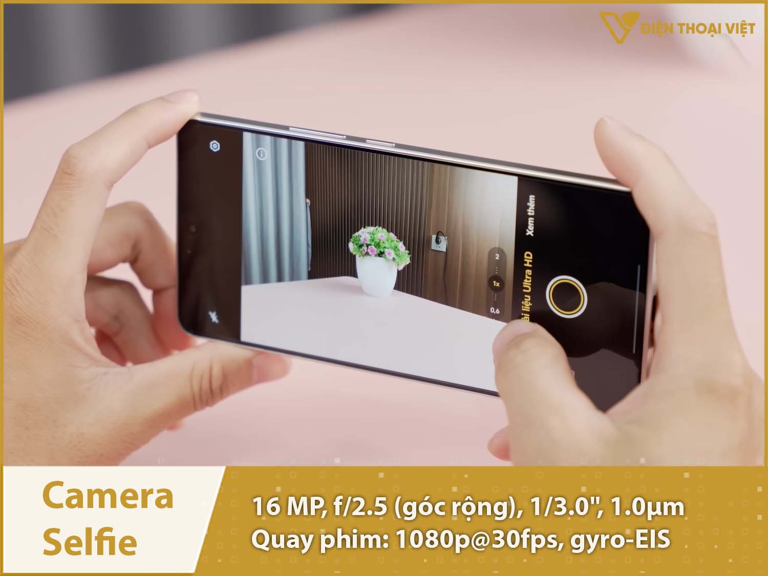 Camera selfie 16MP & Quay phim 1080p