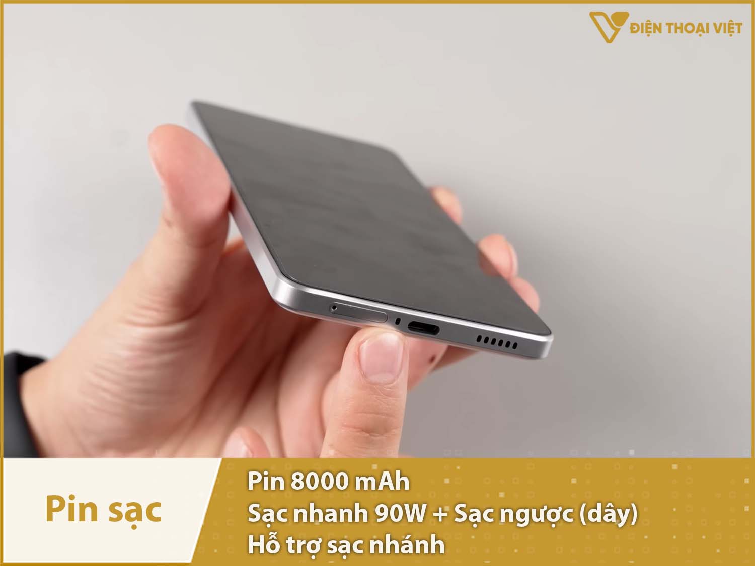 Pin 8000mAh khủng nhất & Sạc nhanh 90W ấn tượng
