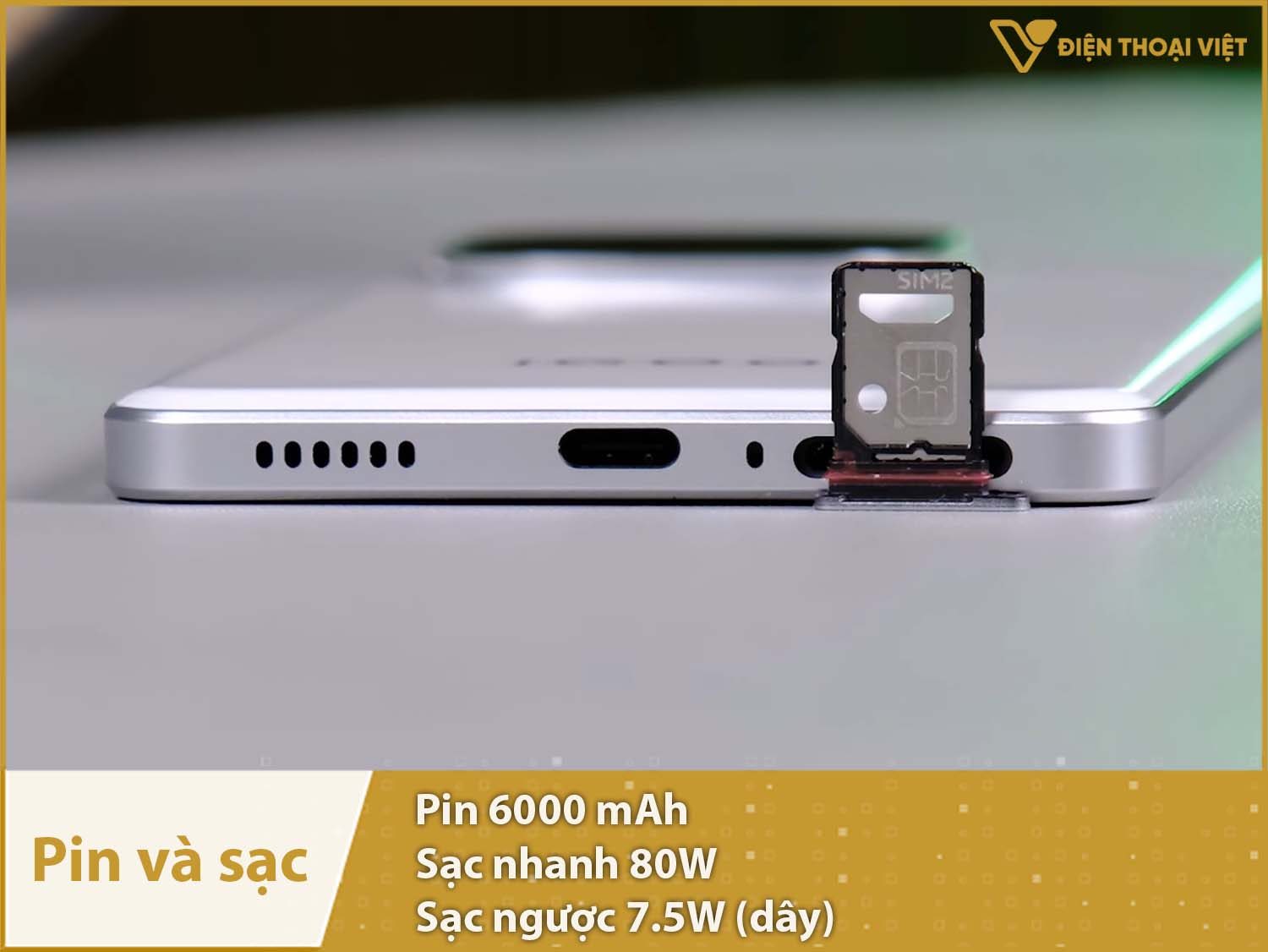 Viên pin 6000mAh sử dụng thoải mái & sạc siêu nhanh 80W