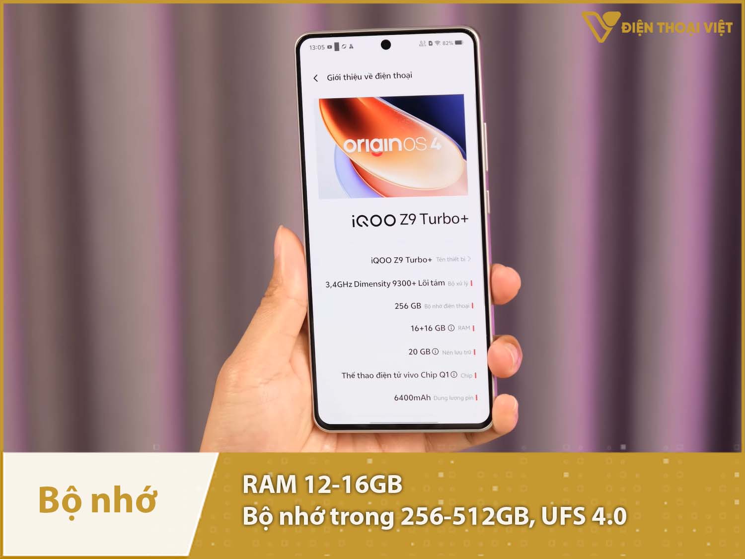 Vivo iQOO Z9 Turbo Plus có 4 phiên bản bộ nhớ: 12-256GB, 12-512GB, 16-256GB và 16-512GB