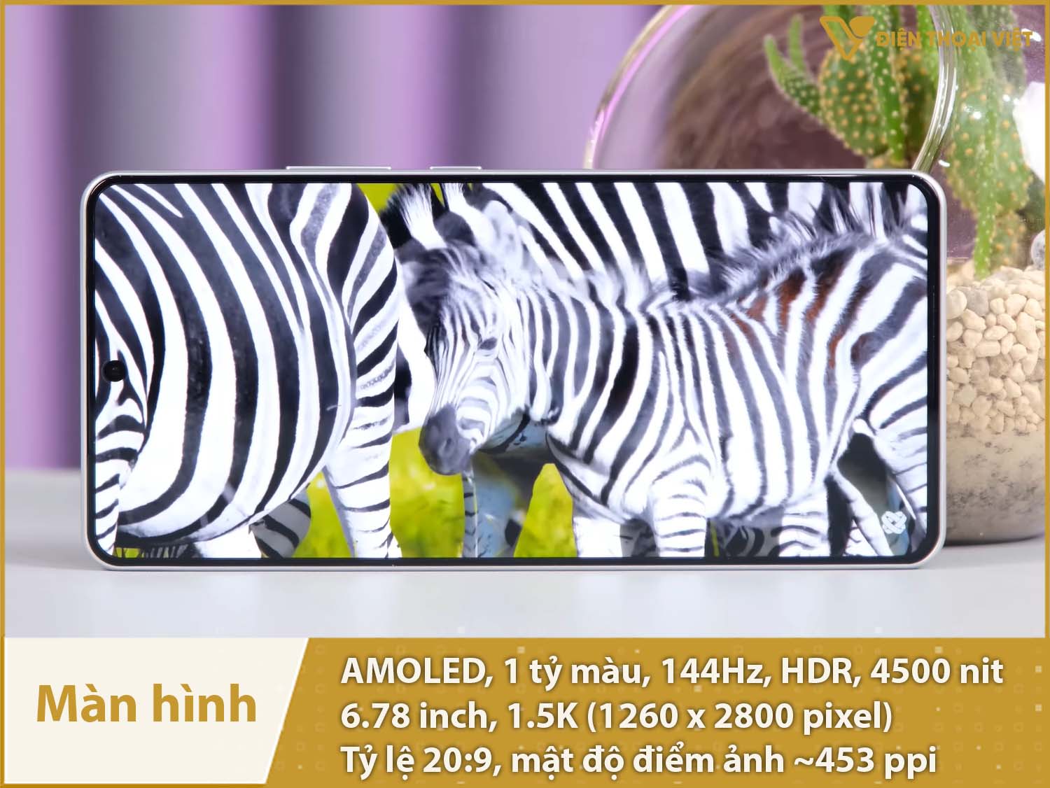 Màn hình AMOLED 1.5K 144Hz, độ sáng 4500nit siêu cao