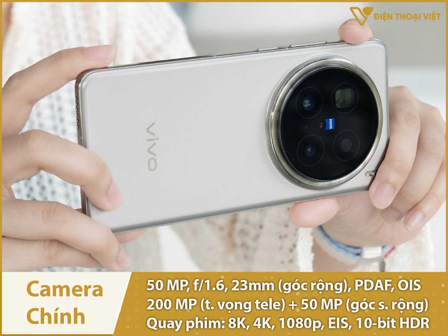 Camera chính 50MP & Quay phim 8K
